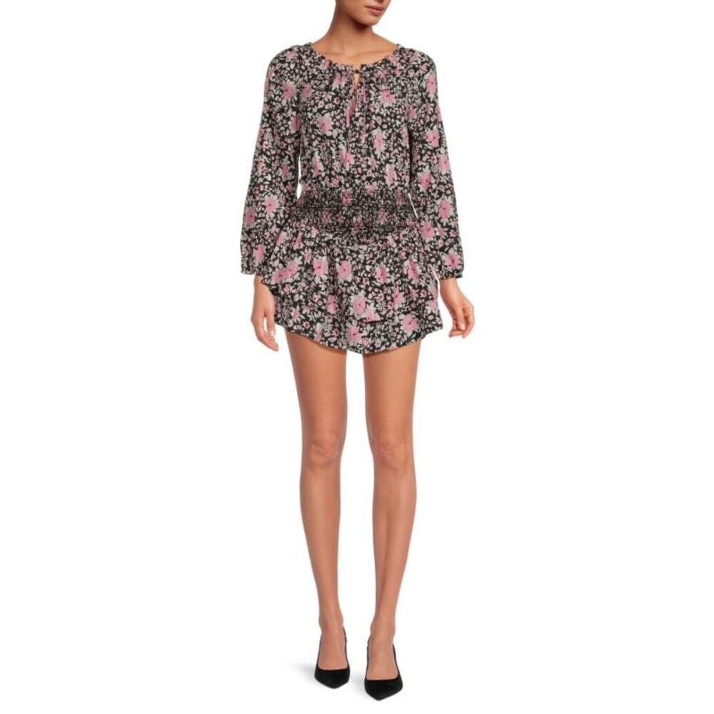 NWOT LoveShackFancy Netra Black Floral Mini Dress